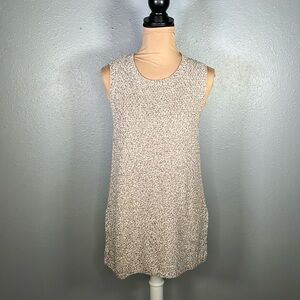 G by Giuliana sleeveless crewneck cream knit tunic sweater size M | coastal